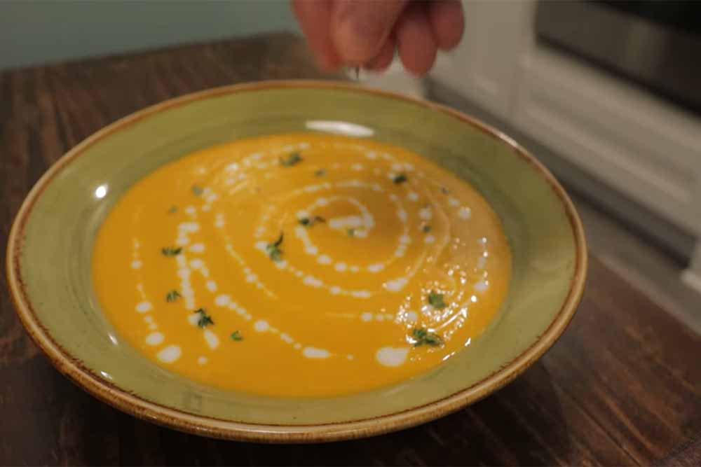 Carrot and Butternut Squash Soup with Coconut Milk